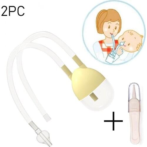 2pc Newborn Baby Safety Nose Cleaner Vacuum Suction Nasal Aspirator Flu Protections Nasal Aspirator Nasal Snot Nose Cleaner Baby