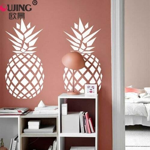 2pcs/set Cartoon Fruit Pineapple Wall Stickers For Kids Rooms Nursery Wallpaper Home Decor Art Mural Children Gifts Wall Decals