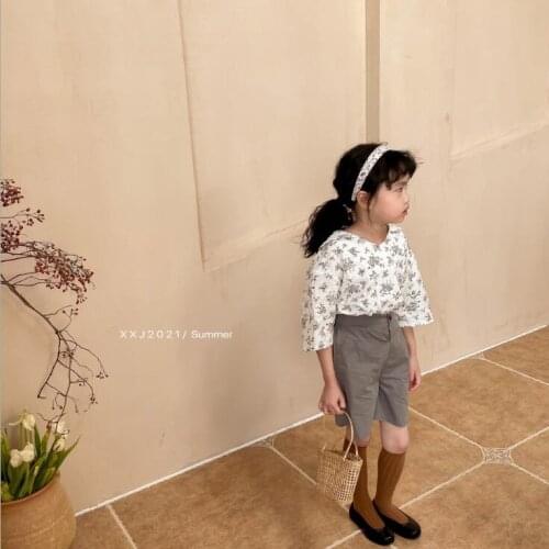 2021 new style girls floral shirt fashion summer cotton girls blouse 1-7 years YE306