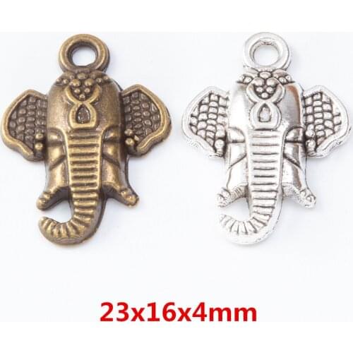 40 pieces of retro metal zinc alloy elephant pendant for DIY handmade jewelry necklace making 7509