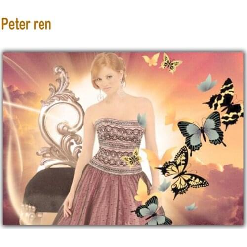 5d full diamond painting people diamond embroidery Beautiful Girl square diamond mosaic butterfly picture of rhinestones Crafts