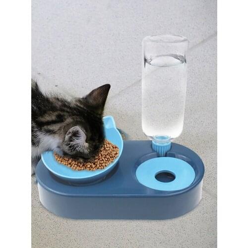 2 In 1 Automatic Pet Feeder Cat Bowl Water Dispenser Food Storage Water Storage Pet Dog Cat Food Bowl Food Container 2021