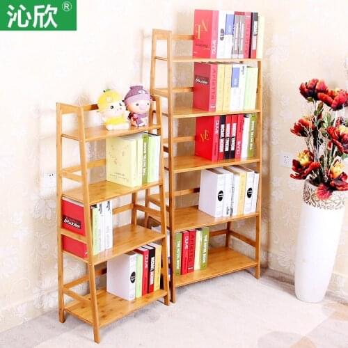 Cheap bamboo bookshelf multilayer wood bookcase student children wood shelf bookcase simple small sub-floor timber