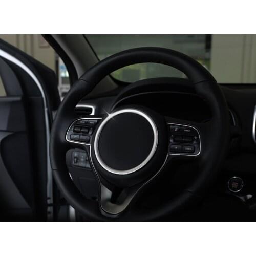 For Kia Sportage 2016 2018 Steering Wheel Center Ring Cover Chrome plate Car Accessories