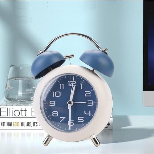 Hot Metal Small Alarm Clock With Night Light Student Children Bedside Alarm Clock Kids Silent Snooze Table Clock Desk Watch Gift