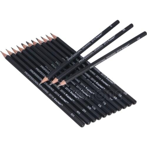 14 Pcs Art Drawing Sketch Graphite Pencil 12B 10B 8B 7B 6B 5B 4B 3B 2B 1B HB 2H jan18