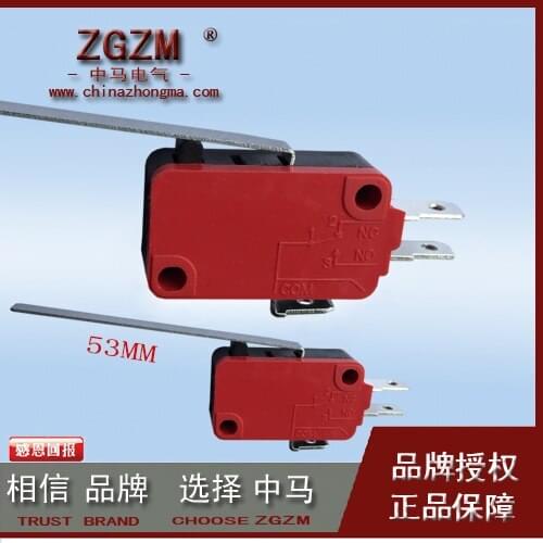 HWEXPRESS 50PCS Red Black Fretting Switch ZW3-9 RV-163-1C25 Copper Point 5A Tripod 53MM Lever