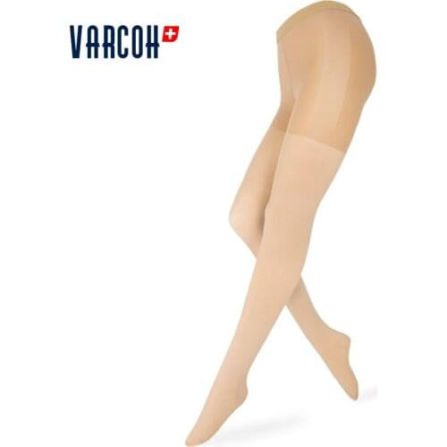 Womens Opaque Graduated Compression Pantyhose 23-32 mmHg, Waist High Support Hose Tights Medical Varicose Veins Flight Travel