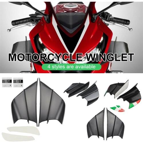 Motorcycle Winglet Aerodynamic Spoiler Wing Carbon ABS Fiber with Adhesive for Yamaha R1 R6 R25 YZF BMW S1000RR Aerodynamic Wing