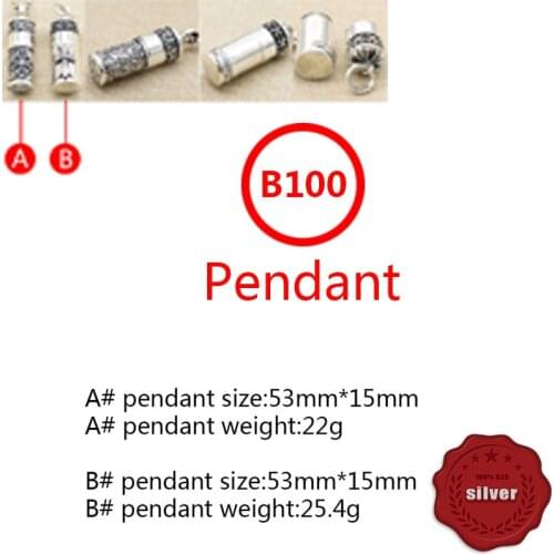 B100 S925 sterling silver pendant jewelry retro same style popular cross flower hip hop punk style gift for lover new hot