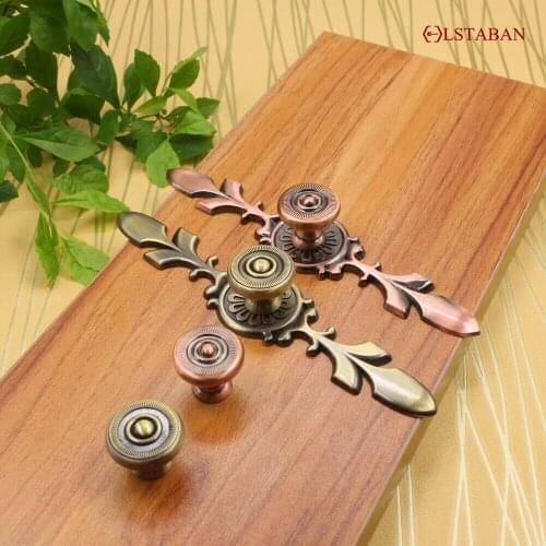 LSTABAN European Antique Copper Shoe Cabinet Wardrobe Bookcase Wine Cabinet Single Hole Handle Green Bronze Drawer Handle