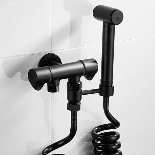 Matte Black Bidet Basin Shower Faucet Solid Brass Bidet Faucet Hot And Cold Water Faucet Toilet Bathroom Companion Eau Toilette