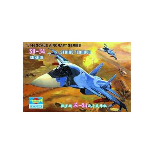 TRUMPETER Model 01329 1/144 Scale Airplane SUKHOI SU-34 STRIKE FLANKER Assembly Model Building Scale Airplane Model Kits