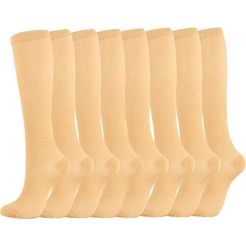 8Pairs New Compression Socks Men Women Support Knee Zipper Socks Female Open Toe Thin Anti-Fatigue Stretchy High Socks Unisex