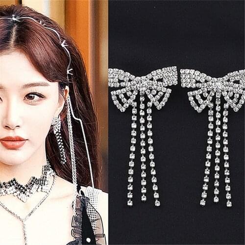 2021 New Arrival Trendy Bowknot Women Dangle Earrings Butterfly Earrings Bow Tassel Earrings Long Pendant Elegant Jewelry