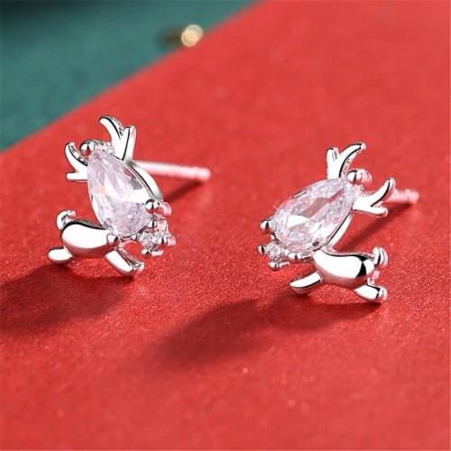 New Arrival Cute Mini Small Animal Moose Studs Earrings For Girls Women Elk Stud Christmas Black Friday 2019