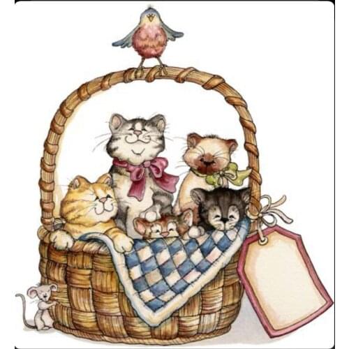 Basket Of Cat Transparent Silicone Rubber Stamp And Metal Die Sheet Cling Scrapbooking DIY Cute Pattern Photo Album Embossing