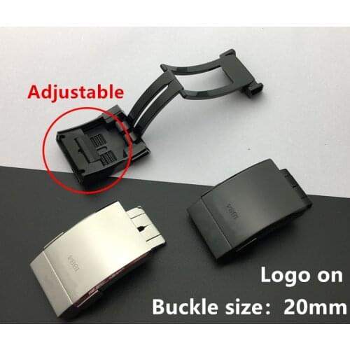 Top quality black siliver Stainess Steel Buckle For Breitling strap 20mm Polishing Double Click Clasp watch band watchband 1884