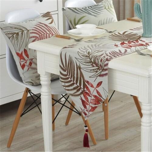 SBB Europe modern Simple countryside Luxury style linen Embroider dedecorate table runner fresh color tea table flag dining room