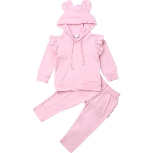 Toddler Girl Clothes 2019 Baby Girl Tracksuit Hooded Shirt Top Pants Trousers Outfit Clothes Set 0-24M