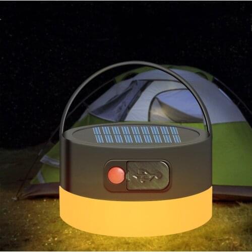 Solar Camping Light LED Portable Lantern USB Rechargeable Mini Hanging Tent Lamp Outdoor Waterproof Emergency Light