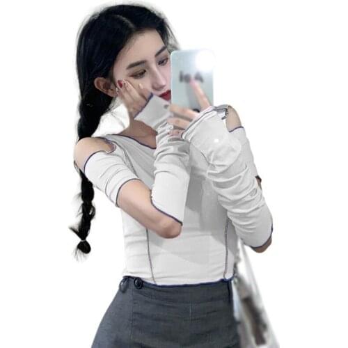 Summer Women Korean Style Short Sleeve T-Shirt Solid Color Round Neck Tee Shirt Tops