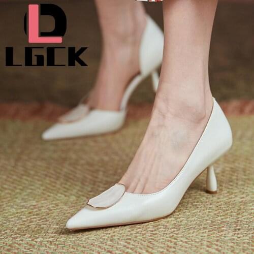 2021 Summer New Designer High Heels Shoes Women Pumps Brand Genuine Leather Round Top Ladies Luxury Fashion Party Sandals Shoes