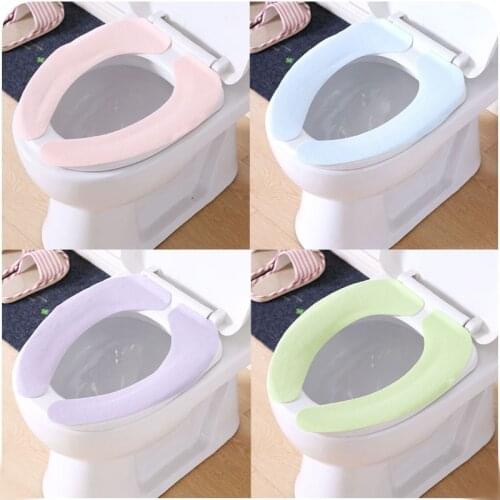 2 Pair Toilet Seat Cover Warm Soft Toilet Seat Cover Household Bathroom Reuseable Toliet Mat