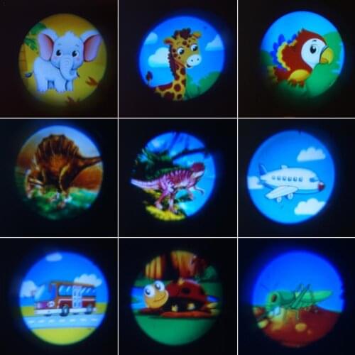 2pcs Childrens Card Type Binocular Flashlight Projector Slide 10 Card Color Boxed Science Early Education Educational Toys