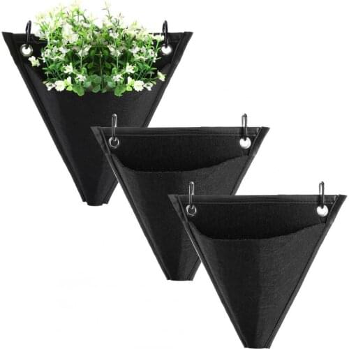 3/6Pcs Plants Hanging Bags Set Wall Succulents Planter Baskets Hangers Pots Holder with Hooks for Indoor Outdoor Home Room Decor