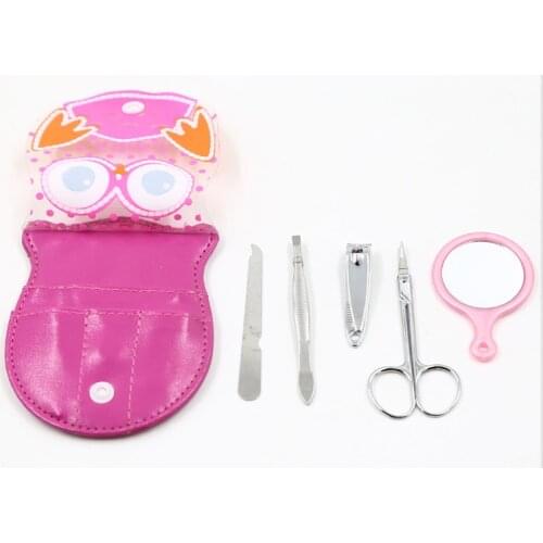 5 in 1 Random Color Owl Shape Cheap Nail Manicure Pedicure Set For Women Men Girl Boy Holiday Birthday Christmas Gift Present