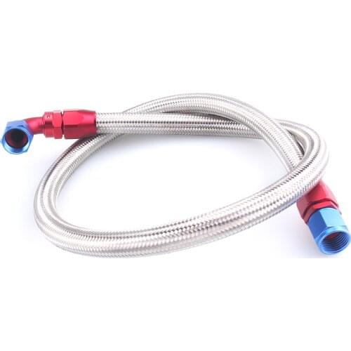 AN10 1.2Meter Stainless Steel Brained Fuel Gas Oil Hose Line Hose Tube Straight Elbow Swivel Hose End Fitting JDM