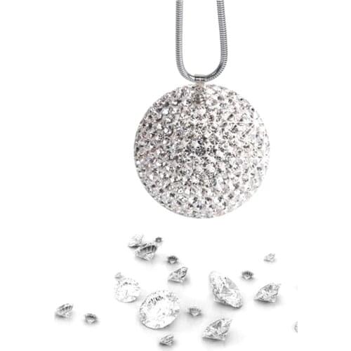 Auto Accessorie Ling Car Decor Crystal Ball Car Rear View Mirror Charm Rhinestone Hanging Ornament For Car Car Decoration