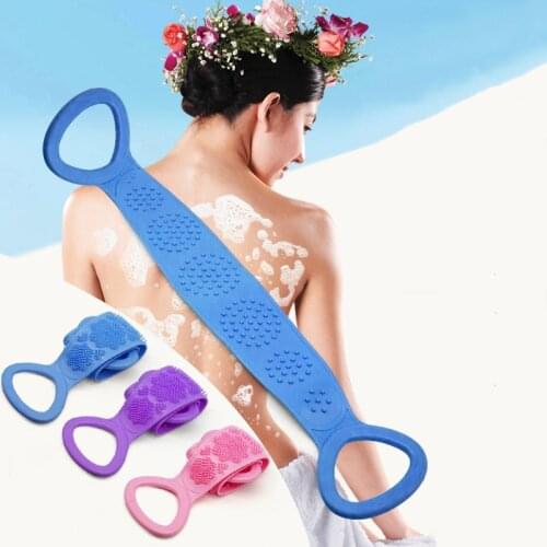 Bath Towels Body Brush Bath Belt Exfoliating Back Brush Belt Wash Skin Household Clean Shower Brushes New Magic Silicone Brushes