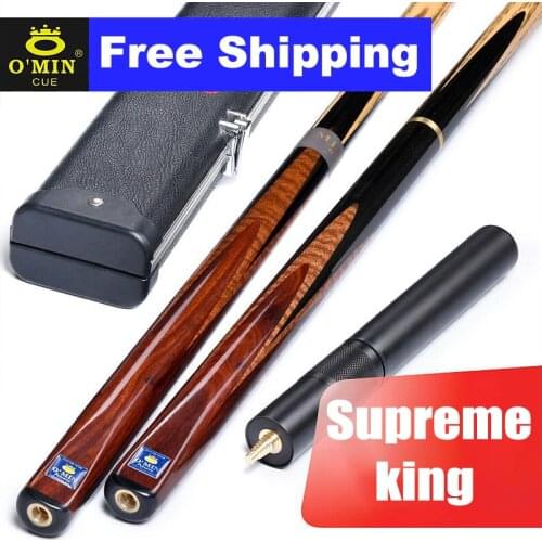Original O'Min King Billiard One Piece 3/4 Split Snooker Cue 9.8-10mm Tip Professional Ash wood Shaft with Scalable Extension