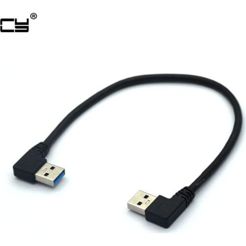 Dual double Elbow angle USB 3.0 Type A type-a 90 Degree Right Angled Data Cable for Hard Disk Computer 25CM