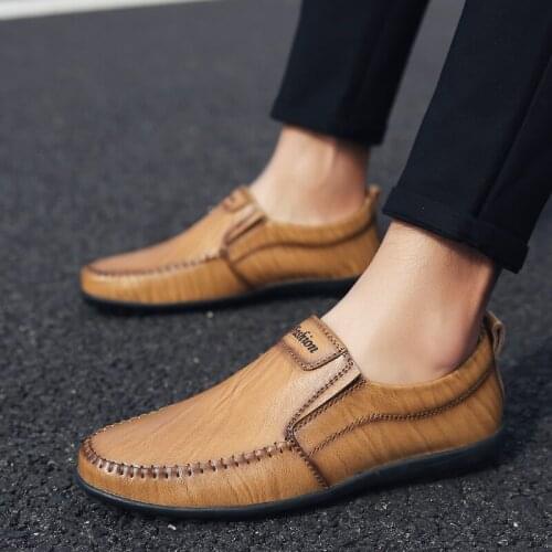 2020 New Men Leather Loafers Fashion Party Dress shoes business leisure man shoes Breathable Comfortable Mens Boat Footwear