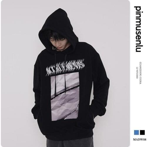 2021 Autumn And Winter New Casual Fashion Mens Hoodies Torn White Paper Letter Printing Cotton Mens Hoodies