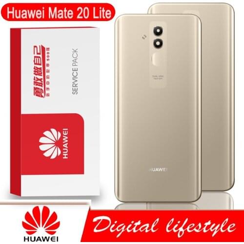 Original Huawei Mate 20 Lite Back Battery Cover Housing Door Case With Camera Lens For Huawei Mate 20 Lite Rear Housing Glass