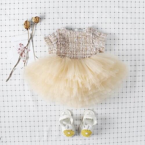 Autumn Toddlers Kids Princess Tutu Dress Infants Clothes Patchwork Palace Party Ball Gown Baby Girls Birthday Wedding Dresses