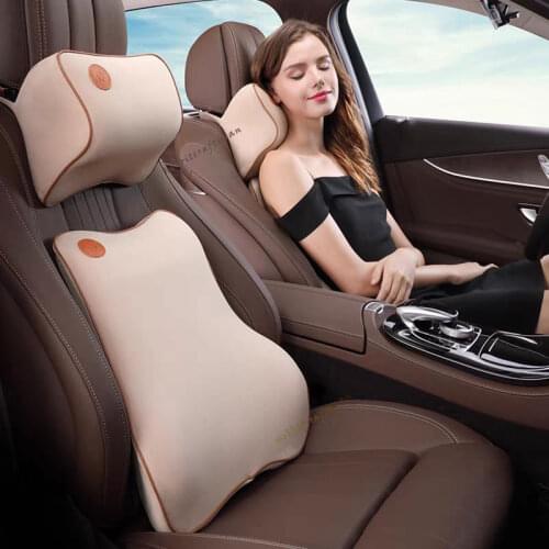 3D Memory Foam Car Neck Pillow breathable fabric Car Pillow Waist Rest Pillow Seat Back Rest Lumbar Cushion For Car Accessories