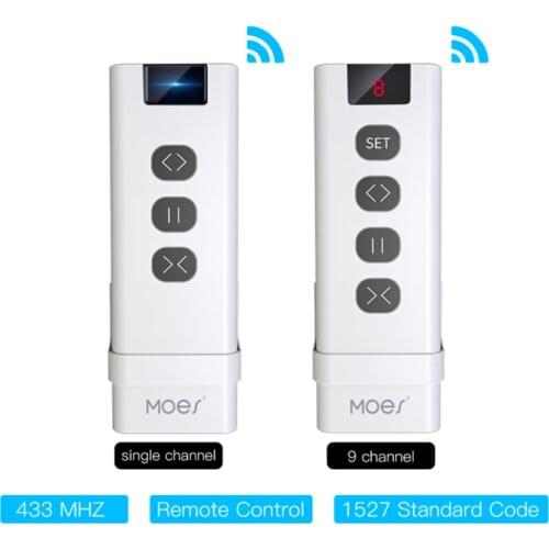 RF433 Remote Control WiFi 9 Channel Curtain Accessory Transmitter For Use With Smart On-off And Smart Curtain Switch