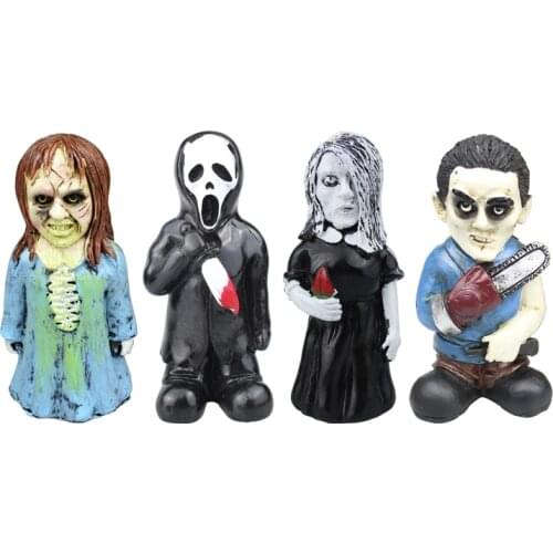 Garden Figure Gnomes Nightmare Statue Horror Movie Ultimate Jason Leatherface Killer Sculpture Lawn Figurines Ornament 5 inch