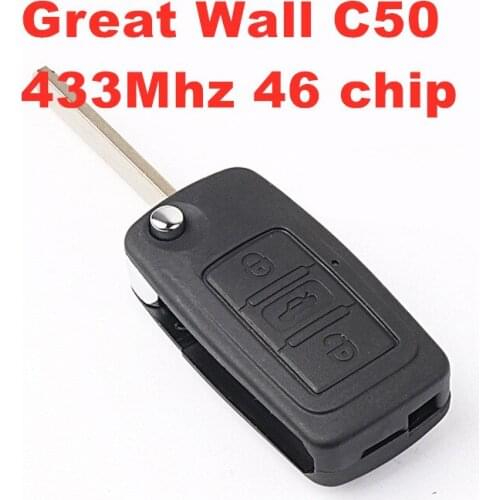 For Great Wall C50 folding remote control car key 433Mhz 46 chip