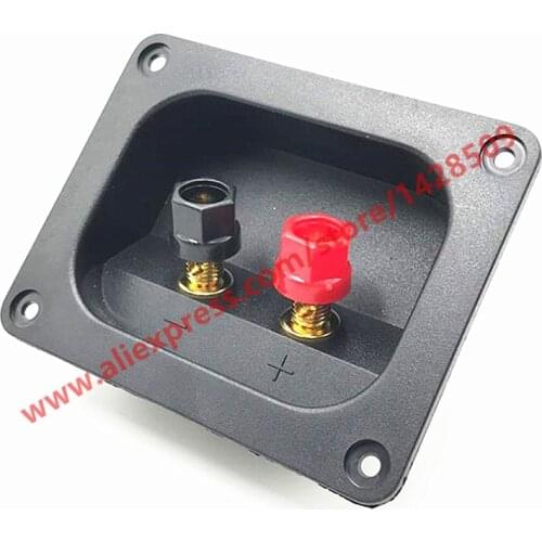 1pc ABS Connecting Box 2 Positions Rectangular Audio Speaker Wiring Terminal Clip with Copper Red Black Binding Post