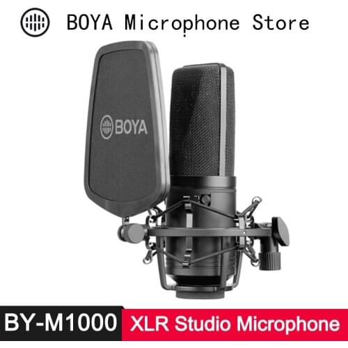 BOYA BY-M1000 Studio Microphone Condenser Mic Sound Recording large diaphragm for Braodcasting Singer Vocals Voice Youtube