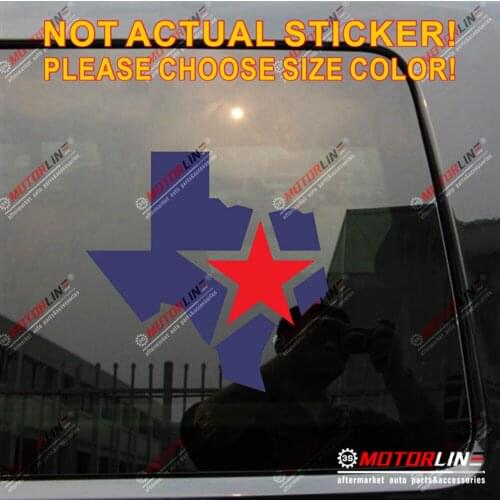Texas Map Flag Star Decal Sticker US State Car Vinyl pick size color no bkgrd