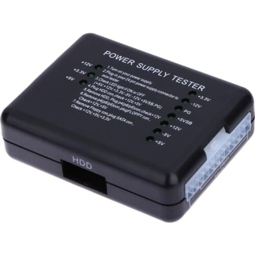 Power Supply Tester Checker LED 20/24 Pin for PSU ATX SATA HDD Tester Checker Meter Measuring for PC Compute Wholesale