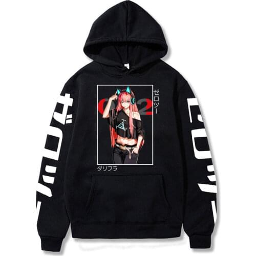 Zero Two Darling In The Franxx Print Hoodie Autumn Hooded Sweatshirts for Boys Women Casual Pullover Teens Comfortable Tops