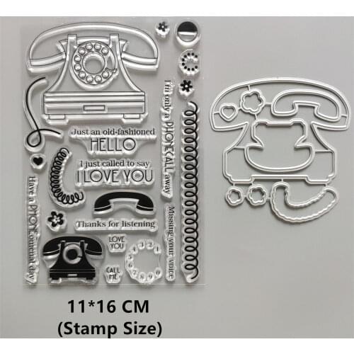 2021 New Telephone Letter Clear Stamps and Metal Cutting Dies DIY Scrapbooking Embossing Album Seal Template Punch Stencils